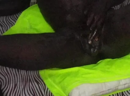 African Boy Wanking His Long BBC and Ended with Hot Cum