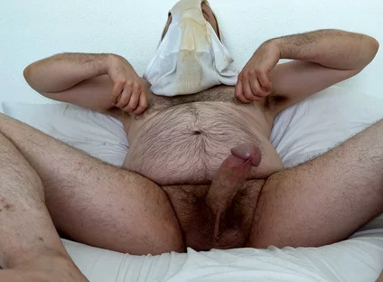 Big Dick Bear Sniffing and Huffing Dirty White Briefs and Cums