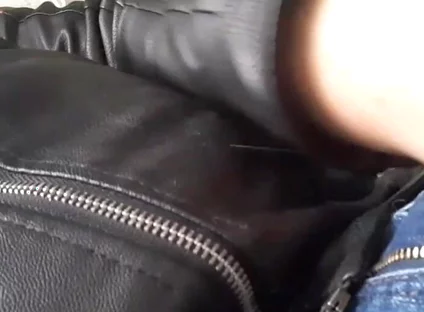 Cumming on a Leather Jacket