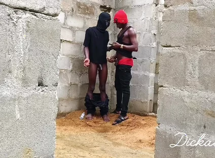 Ebony Slime Waist Got Smashed on the Wall of an Uncompleted Building Doggy