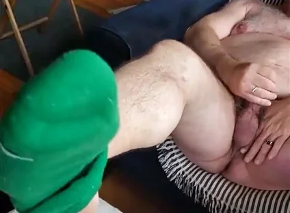 Bear Jerks off in Green Socks