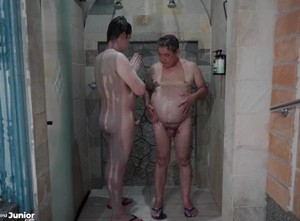 Stepdaddy Taking a Shower with His Boy