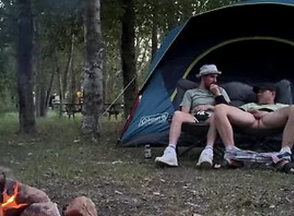 Sucking His Mushroom Head While Camping