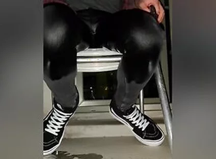 Pissing Skinny Jeans On Balcony
