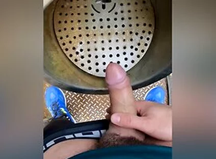 Risky Jerk-off In A Public Urinal In A Dutch Park