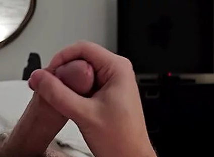 Hotel Room Jerk Off, Hairy Dick Close Up & Cum