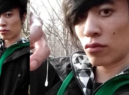 Outdoors, Jon Arteen Masturbates His Tumescent Twink Cock, Ejaculates Cum That Sticks to His Fingers and Slowly Drips.