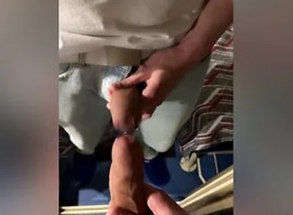 Got Horny On A Train. Releasing A Load Ive Been Saving For 3 Days On A Mirror