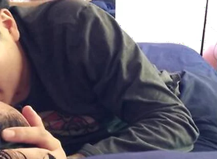 Latino Stepdaddy Kisses Boy Sucks & Titties
