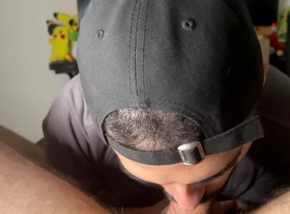Cumshot in Mouth Sucking and Deepthoat My Friend Big Hard Dick