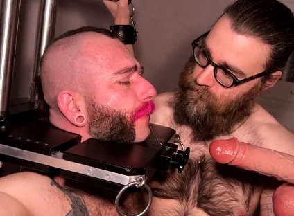 Dildo Throat Fucking and Mouth Streching in Bondage - Gay BDSM with Sir Joshua - Pervertmedia