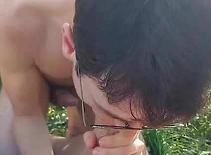 Sporty Twink Boy Gives A Public Blowjob To Mature Gigantic Dick On The Wild Beach, Til Cum Overflows