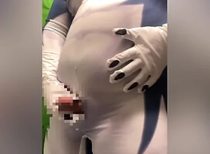 Japanese Chubby Masturbating In A Suit