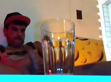 Piss, Spit, Pig Cum. Boy Fills A Glass By Spiting, Cumming And Pissing