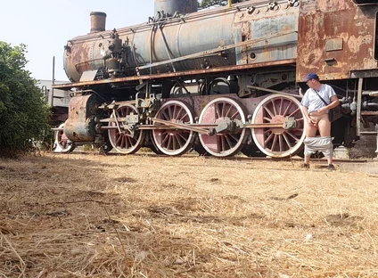 Nude Near an Old Train