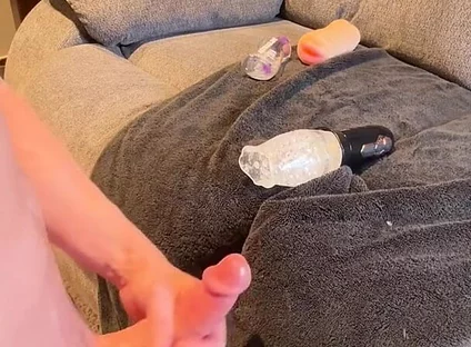 Multiple Masturbation Toys and Multiple Cumshots