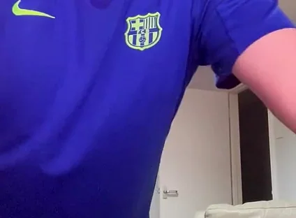 My Blue Football Shirt with Stocking on