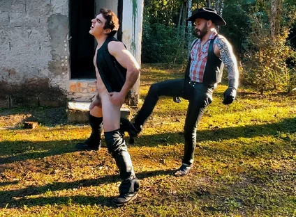 Cowboy Ballbusting on the Farm