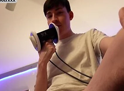 Asmr Ear Licking Showing Off Bulge Before Sliding Them Off