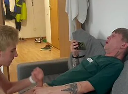Twink Invited His Twink Friend With A Big Dick Over And Seduced Him Into Giving Him A Blowjob