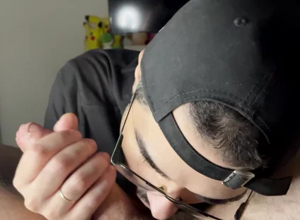 Getting Huge Cumshot in Mouth From My Friend Big Dick