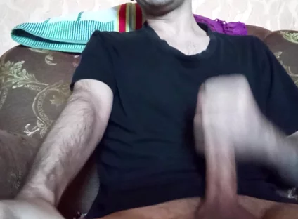 Horny Guy Strocking Big Cock
