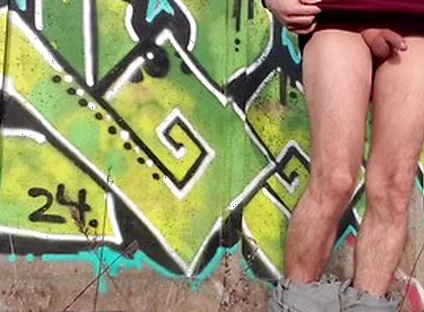 Femboy, Exhibitionist Undresses In Public Place