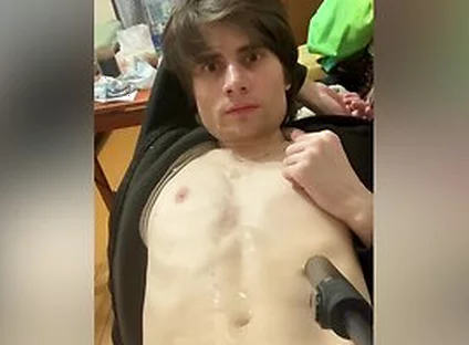 On A Bicycle He Jerks Off, Leaving On A Chair, Cumming With Rain On His Head, Eating Sperm