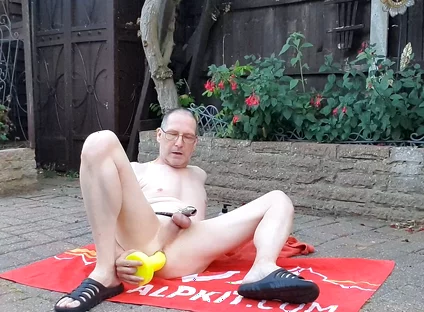 Outdoor Anal Dildo Fun While Locked in Chastity with Mike Essex