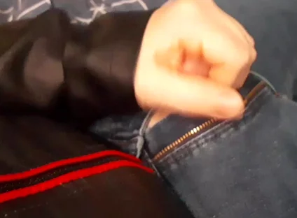 Jerking in Biker Leather Jacket