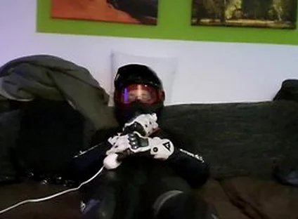 Pup Sparkle In Biker Cumming Inside A Dainese Suit