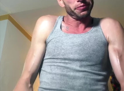 Sweaty Jerk off See Stain on My Chest with Big Bust at End