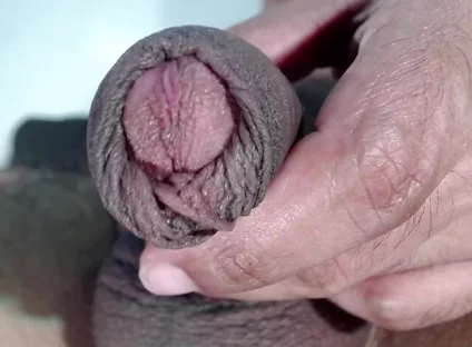 Big Black Wet Foreskin