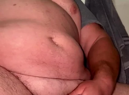 Bear Smoking and Stroking on the Toilet