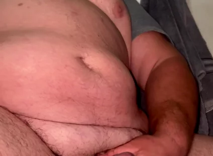 Bear Smoking and Stroking on the Toilet