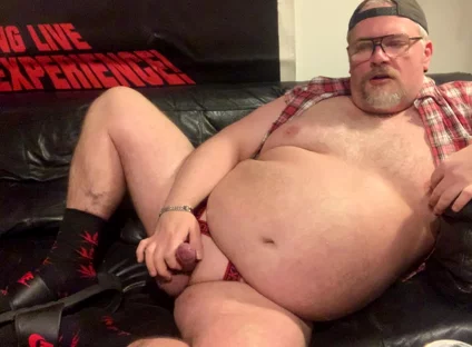 Fat Daddy Pig Wanks His Fat Cock