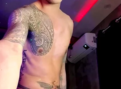 Asian Inked Boy Teasing and Jerking off
