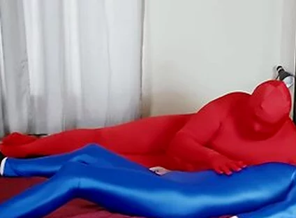 Gay Spandex Frotting And Rubbing In Zentai Catsuits