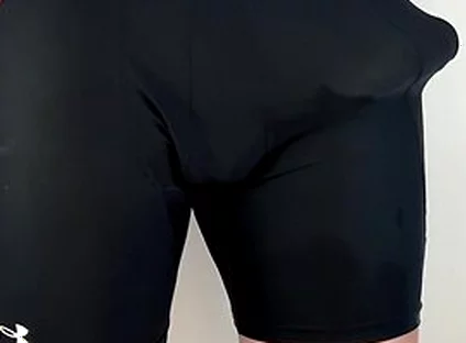 Huge Cock Hands Free Anal Vibrator Cumshot In Tight Pants