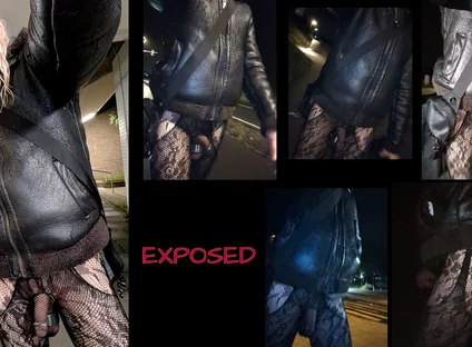 Exposed: Strutting Outside in a Fishnet Bodysuit