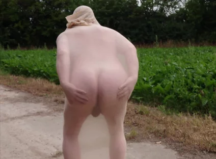 Exhibitionist with Sexy Nylon Fetish on Lonely Dirt Road