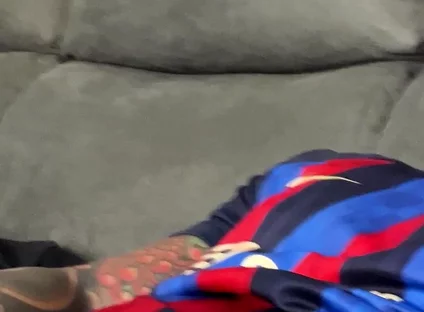 Handsome Spaniard Jerks off in the Barça Shirt