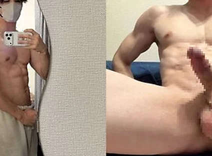 Light-skinned Muscular Man Masturbating
