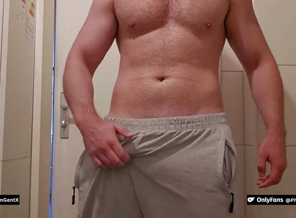 German Dirtytalk! Relaxed in Gray Sweatpants and Then Really Wild
