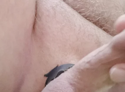 Grandpa Sits in Armchair and Plays with His Little Cock with a Vibrator Around His Little Cock