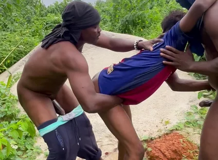 Threesome Bareback Fuck From Two Big Daddies and and Twink