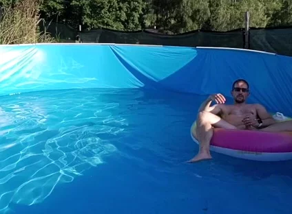 Wet Summer Ride. Handjob in the Pool