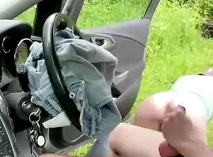 Hot Car Fun With Two Guys
