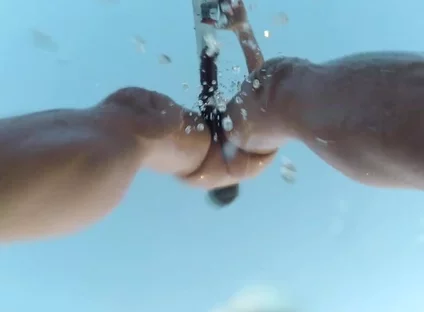 Outside Nude Shower at the Pool and Slowmotion