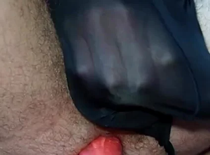 Deep Dildo Riding in Thong Huge Cumshot & Cum Licking